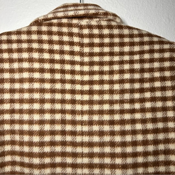 057. NWT Women's Brown Cream Check Blazer - Picture 10 of 11